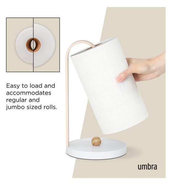 Бяла дървена поставка за хартия ø 17 cm Bellwood - Umbra