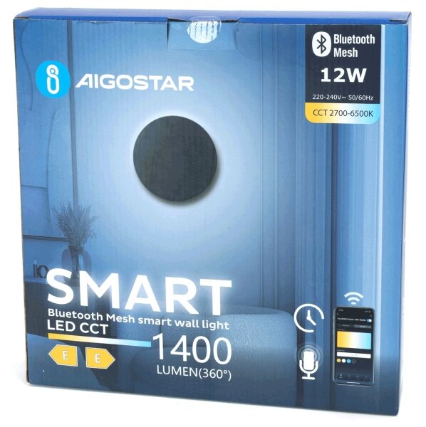 Aigostar MESH LED стенен лампион, димер, 12W, 230V, черен