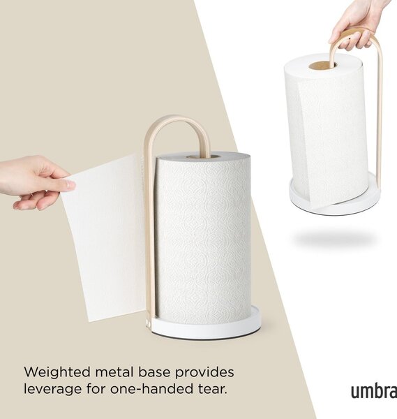 Бяла дървена поставка за хартия ø 17 cm Bellwood - Umbra