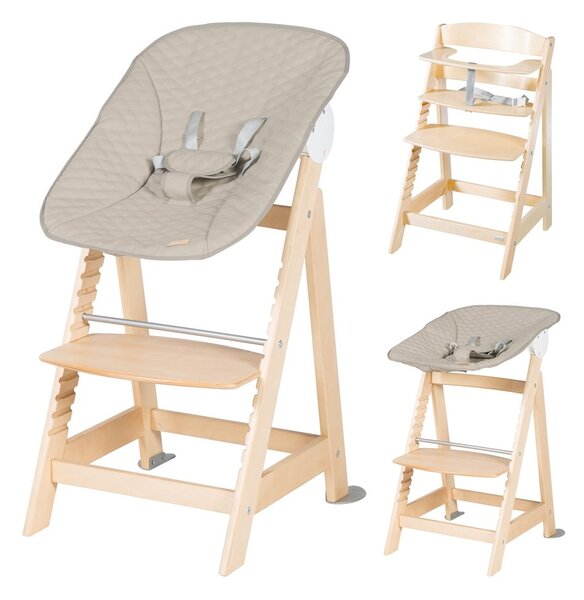 Стол за хранене в бежов и естествен цвят Born Up 2in1 Luxe – Roba