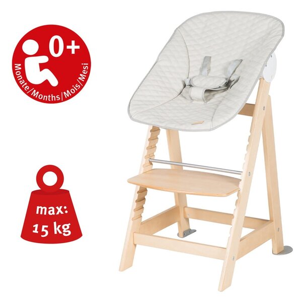 Стол за хранене в бежов и естествен цвят Born Up 2in1 Luxe – Roba