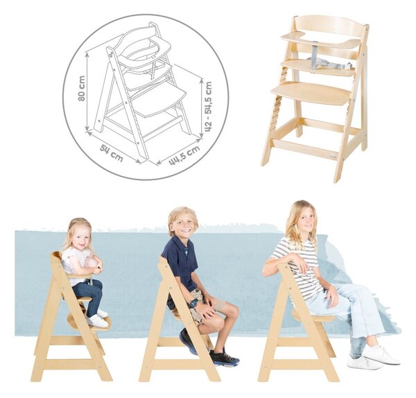 Стол за хранене в бежов и естествен цвят Born Up 2in1 Luxe – Roba