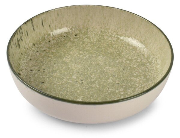 Зелена/кремава супена глинена чиния ø 18,5 cm Gravel – ONA
