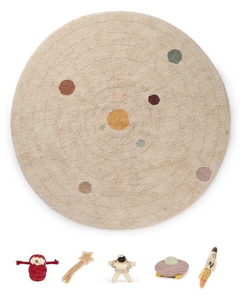 Бежово памучно детско килимче за игра ø150 cm Solar System – Lorena Canals