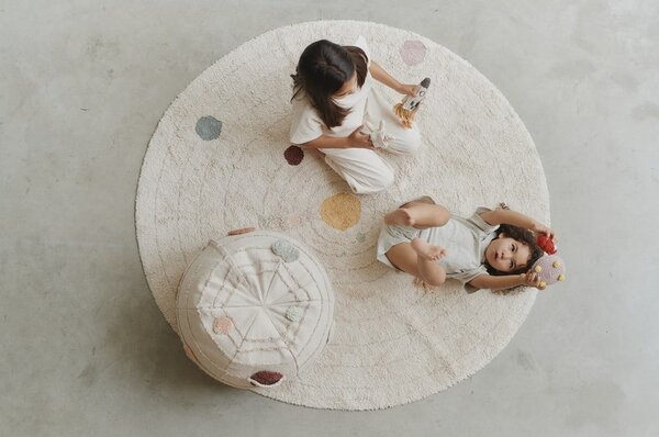 Бежово памучно детско килимче за игра ø150 cm Solar System – Lorena Canals