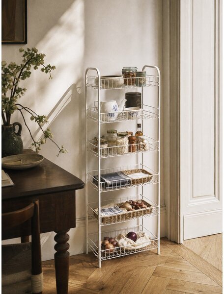Бял метален стелаж 41x104x23 cm Monaco – Metaltex