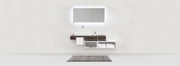Черно-бял текстилен килим за баня 50x80 cm Covelo – Wenko