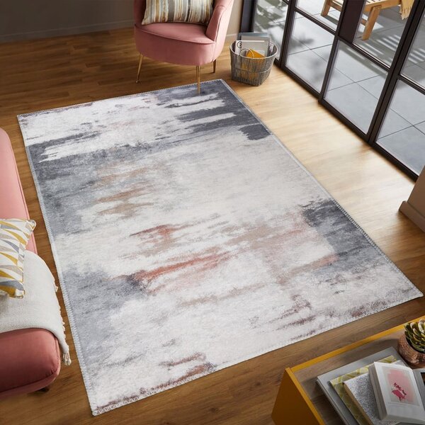 Килим подходящ за пране в сиво и цвят слонова кост 60x100 cm Abstract Colors – Vitaus