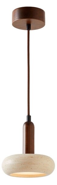 Кафяво/бежово LED висящо осветително тяло с каменен абажур ø 15 cm Karo – Opviq lights
