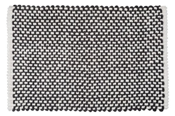 Черно-бял текстилен килим за баня 50x80 cm Covelo – Wenko