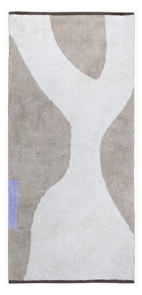 Бяло-бежова памучна пътека подходяща за пране 70x150 cm Figura – Mette Ditmer Denmark