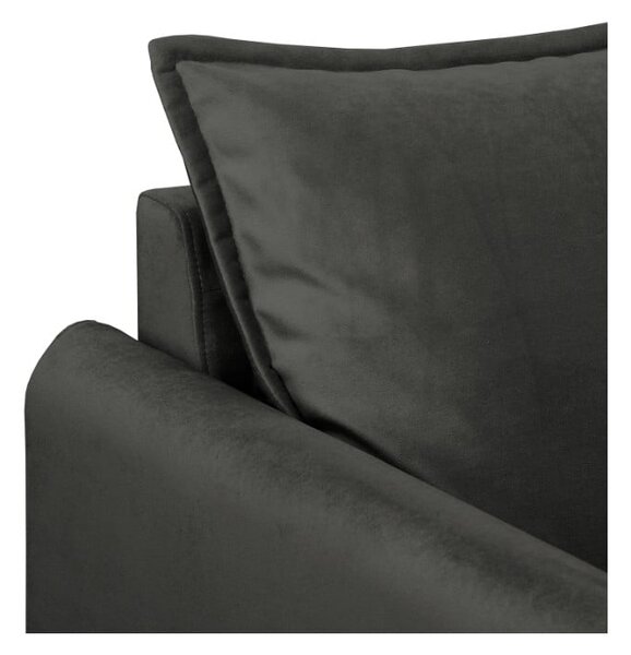 Тъмносив кадифен диван 138 cm Juli – Ropez