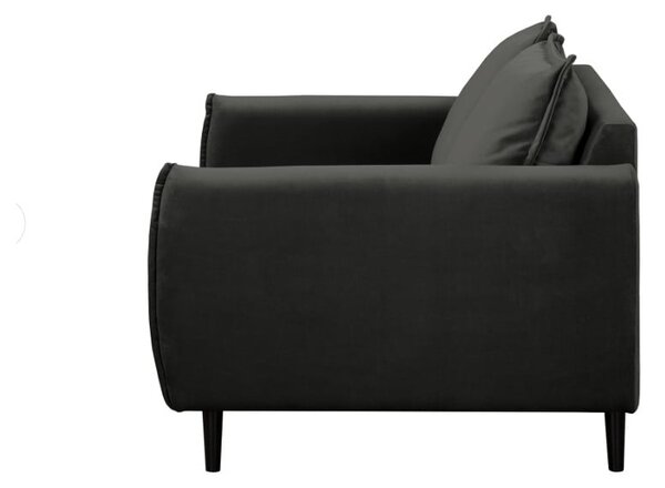 Тъмносив кадифен диван 138 cm Juli – Ropez
