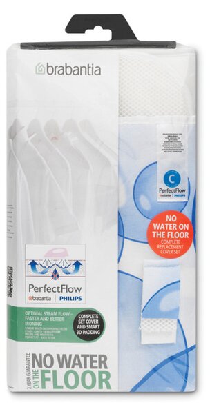 Калъф за маса за гладене Brabantia C 90300154, 124x45 см, 9 мм, PerfectFlow, Бял/Светлосин