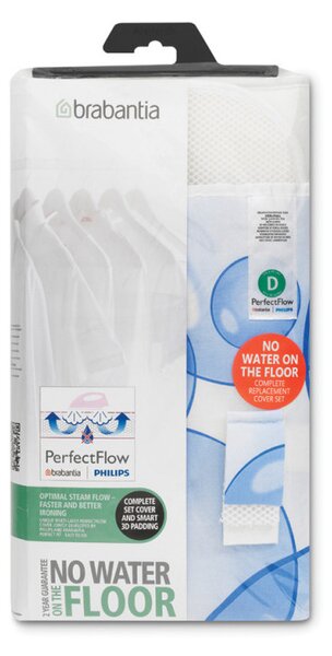 Калъф за маса за гладене Brabantia D 90300163, 135x45 см, 9 мм, PerfectFlow, Бял/Светлосин