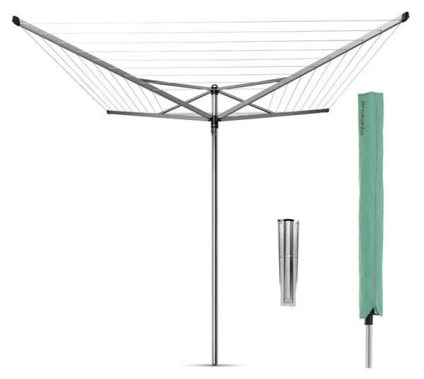 Външен простор Brabantia TopSpinner 90300263, 50 м, Метален шиш за вкопаване, Калъф, Резистентен на корозия, Инокс