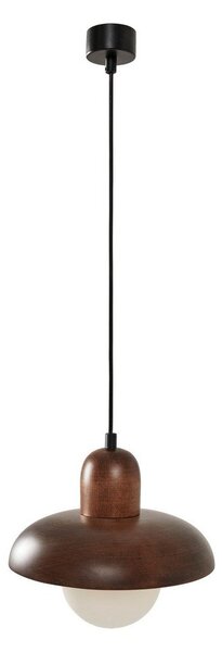 Кафяво висящо осветително тяло с дървен абажур ø 25 cm Elsa – Opviq lights