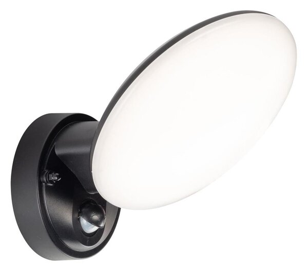 LED външен стенен осветител със сензор OLAF, LED/10W/230V, IP44, черен