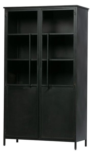 Черна метална витрина 99x170x44 cm Exhibit – WOOOD