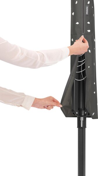 Външен простор Brabantia Lift-O-Matic 1003467, 50 м, Регулируема височина, Метален шиш за вкопаване, Калъф, Торба с щипки, Резистентен на корозия, Черен