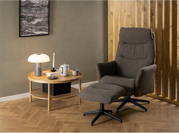 Кръгла масичка за кафе от декор от дъб в естествен цвят ø 80 cm Banbury – Actona