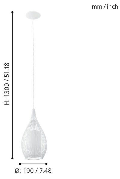 Eglo 92251 - Полилей RAZONI 1xE27/60W/230V