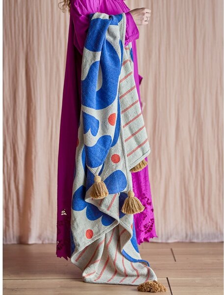 Синьо одеяло 130x160 cm Eviaya – Bloomingville