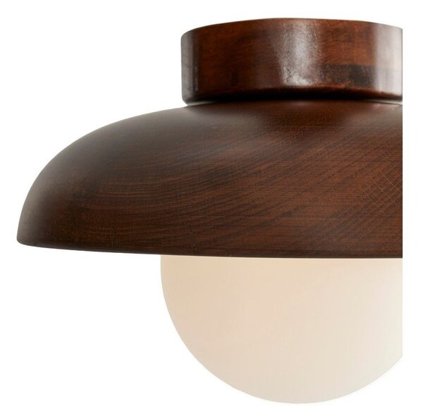 Кафяво осветително тяло за таван със стъклен абажур ø 24 cm Elsa – Opviq lights