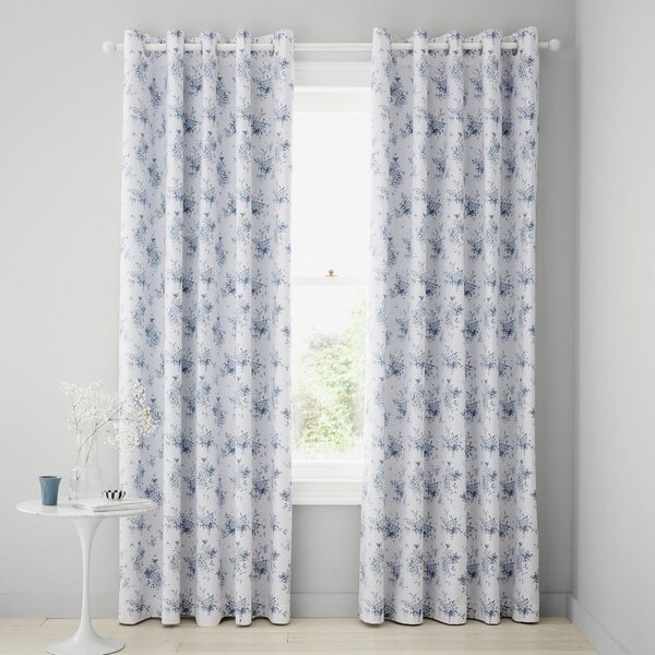 Бяло-сини пердета в комплект от 2 бр. 168x229 cm Lucie Floral Frill – Catherine Lansfield