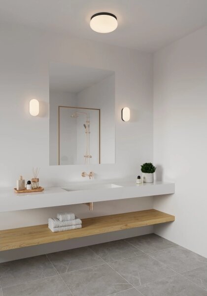 Nordlux - Плафон за баня FOAM 2xE27/55W/230V IP44 черен