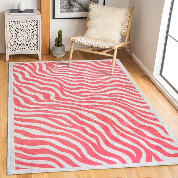 Розов килим подходящ за пране 60x100 cm Red Zebra – Vitaus