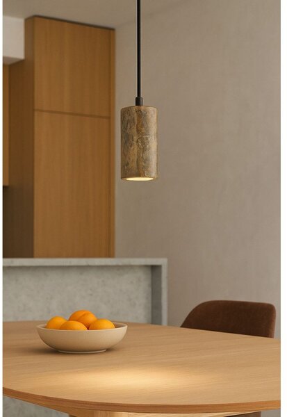 Сиво висящо осветително тяло с каменен абажур ø 6,5 cm Selma – Opviq lights