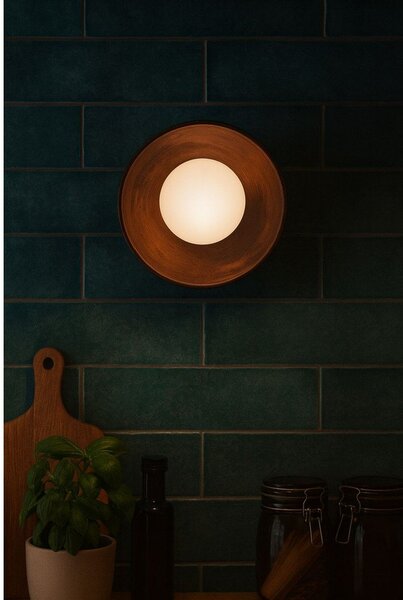 Кафява стенна лампа ø 24 cm Elsa – Opviq lights