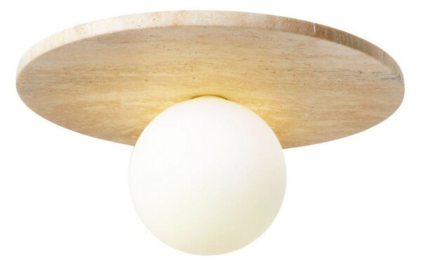 Бежово каменно осветително тяло за таван със стъклен абажур ø 12 cm Hilde – Opviq lights