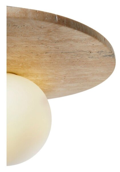 Бежово каменно осветително тяло за таван със стъклен абажур ø 12 cm Hilde – Opviq lights