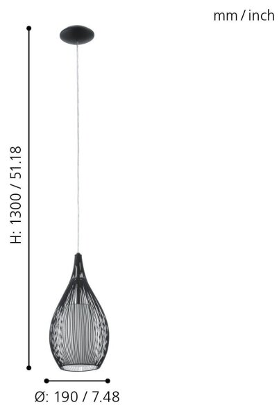 Eglo 92252 - Полилей RAZONI 1xE27/60W/230V