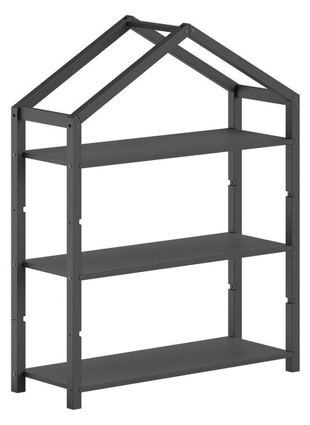 Антрацитна детска библиотека от масивен бор 111x141x40 cm Dallas – Vipack