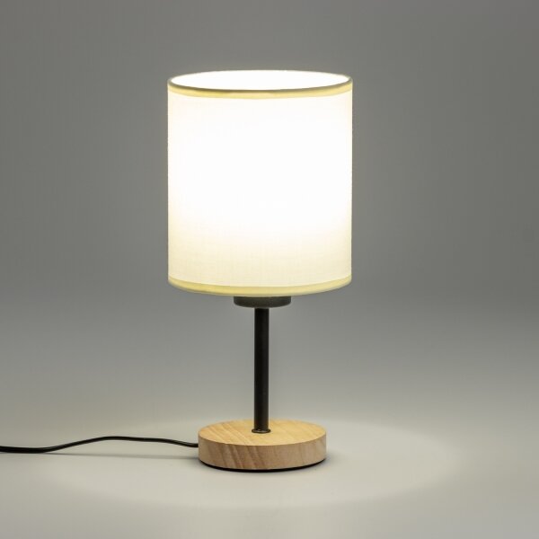 Brilagi - Настолна лампа NUBILA WOOD 1xE27/25W/230V дъб/черен/кремав