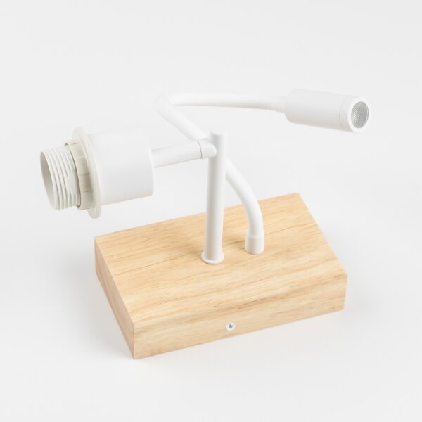 Brilagi - LED Гъвкав аплик NUBILA WOOD 1xE27/25W/230V + LED/3W дъб/бял