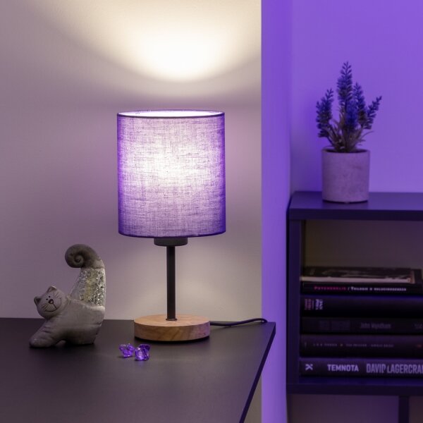 Brilagi - Настолна лампа NUBILA WOOD 1xE27/25W/230V дъб/черен
