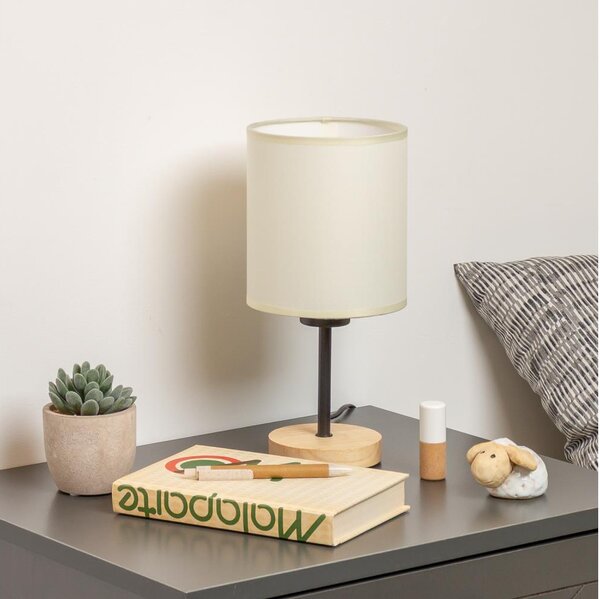 Brilagi - Настолна лампа NUBILA WOOD 1xE27/25W/230V дъб/черен/кремав
