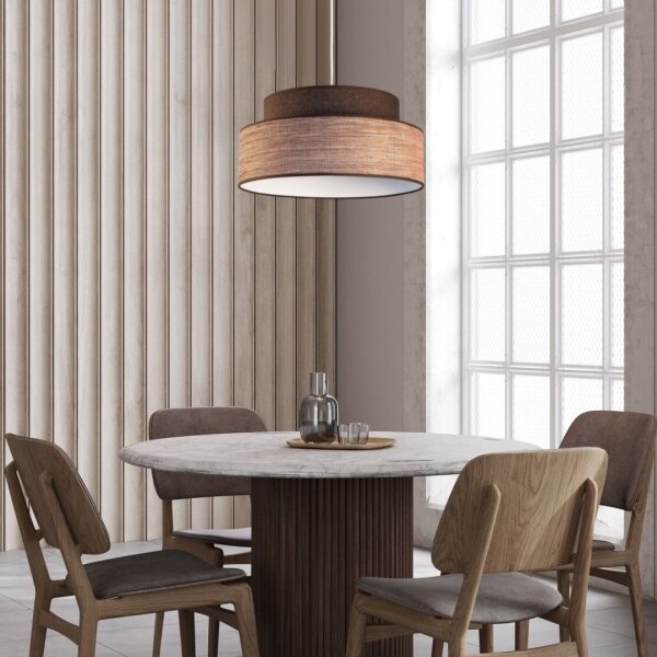 Пендел GRACE 1xE27/60W/230V Ø 40 см кафяв/бежов