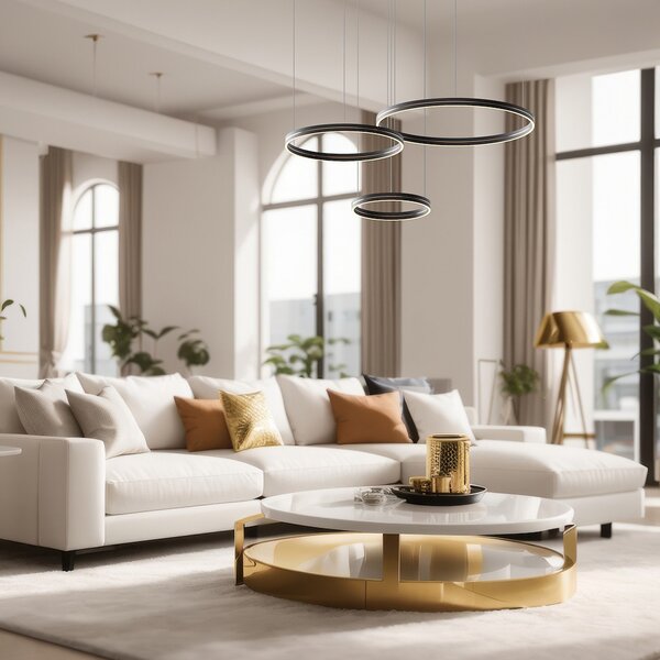 Milagro Lighting LED висяща лампа Gravity, 3-светлинна, метал, черна, 4000 K, Черен, Дневна/трапезария, Метал, Модерен