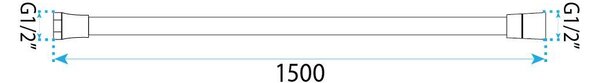 Душ маркуч против усукване Rea Black 150 cm