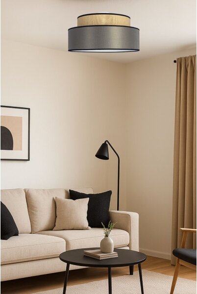 Плафон GRACE 1xE27/60W/230V Ø 40 см бежов/кафяв