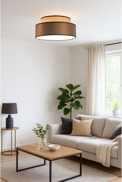 Плафон GRACE 1xE27/60W/230V Ø 40 см бежов/кафяв