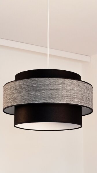 Пендел GRACE 1xE27/60W/230V Ø 40 см черен/сив