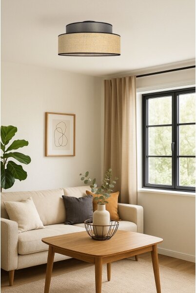 Плафон BOHO 1xE27/60W/230V Ø 40 см кафяв/бежов