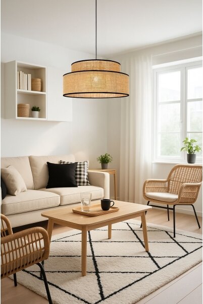 Пендел BOHO 1xE27/60W/230V Ø 40 см бежов