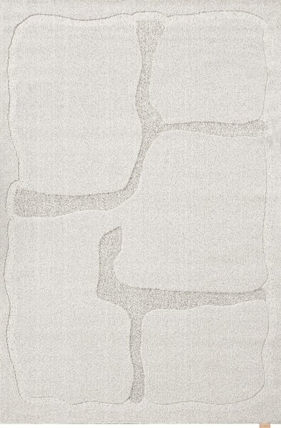 Светлосив вълнен килим 160x230 cm Morphic Organica – Agnella
